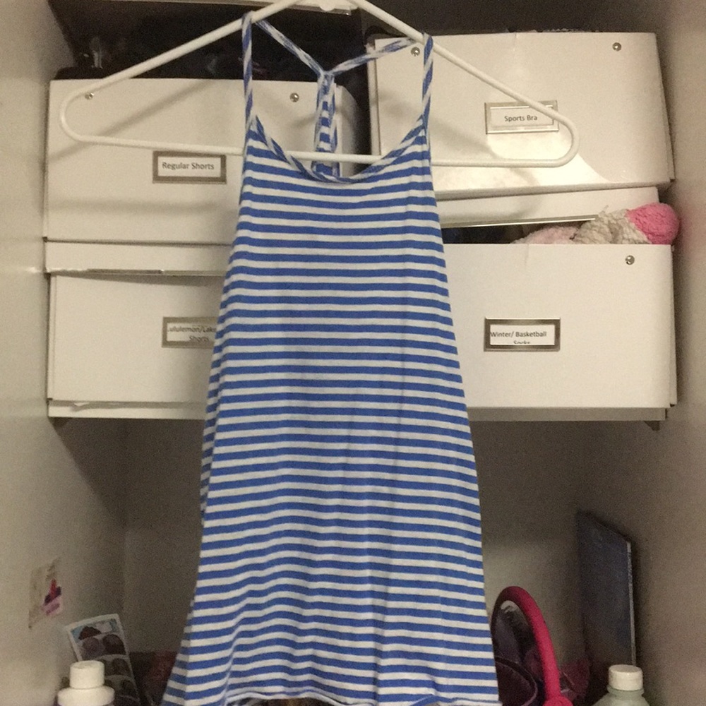 Cute blue & white striped shift tank
